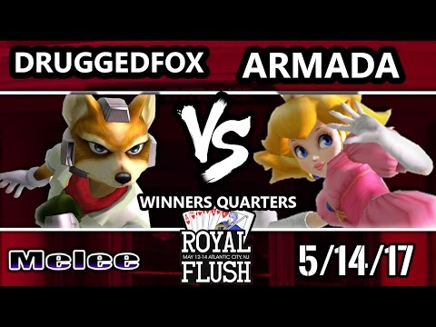 Royal Flush SSBM - [A]rmada (Peach) vs. DruggedFox (Fox) - Smash Melee WQ