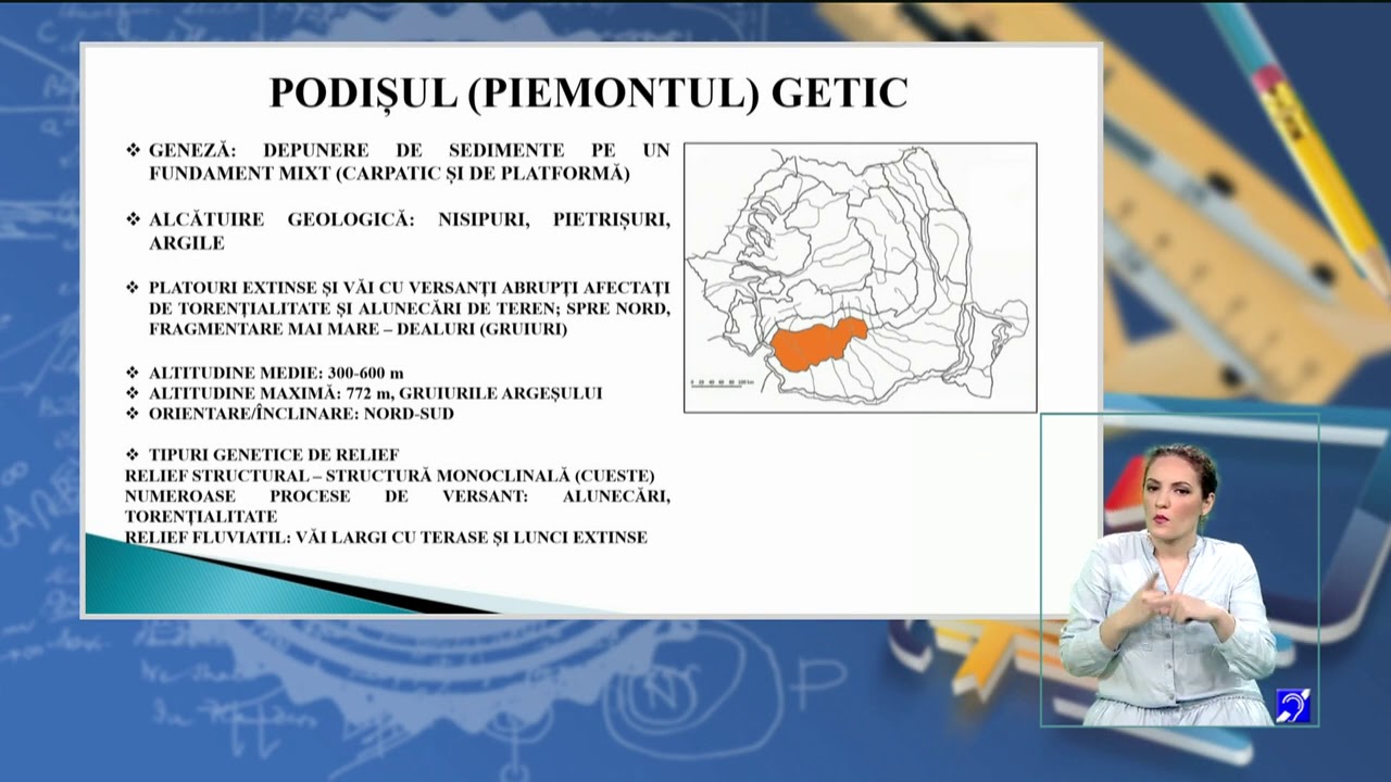 Tele?coala: Geografie clasa a XII-a – Unit??i de relief din România – dealuri, podi?uri ?i câmpii