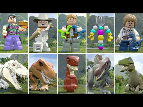 LEGO Jurassic World - All Dinosaur & Character Idle Animations