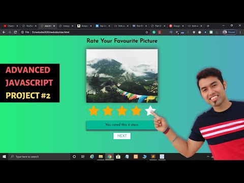 Create Star Rating Website in JavaScript HTML CSS in Hindi in 2020