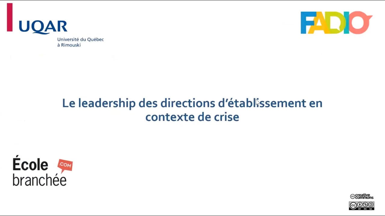 Semaine FAD 2022 : Le leadership des directions d’établissement en contexte de crise