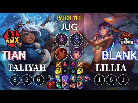 FPX Tian Taliyah vs SG Blank Lillia Jungle - KR Patch 11.1