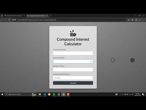 Compound Interest Calculator Using Html Css And Javascript With Source Code