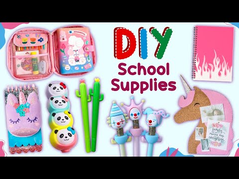 16 DIY SCHOOL SUPPLIES - UNICORN BOARD - CUTE BOOKMARKS and more...