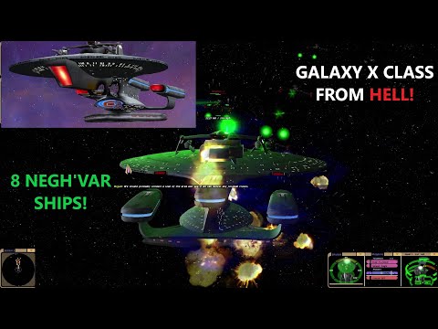 Galaxy Class X From Hell VS 8 Klingon Negh'Var | Star Trek Bridge Commander Battle |