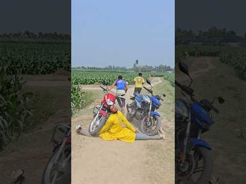 The boys fled on their motorcycles. 70# Funny