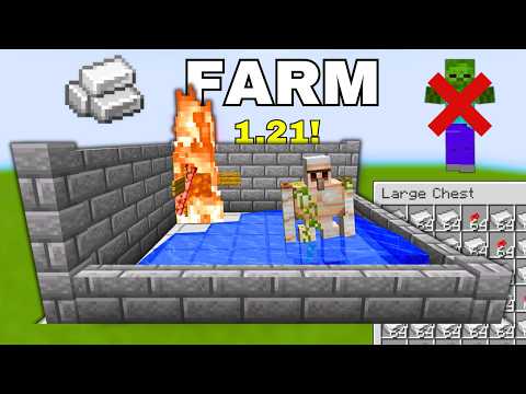 Easiest No Zombie IRON Farm Minrcarft 1.21+ - Tutorial