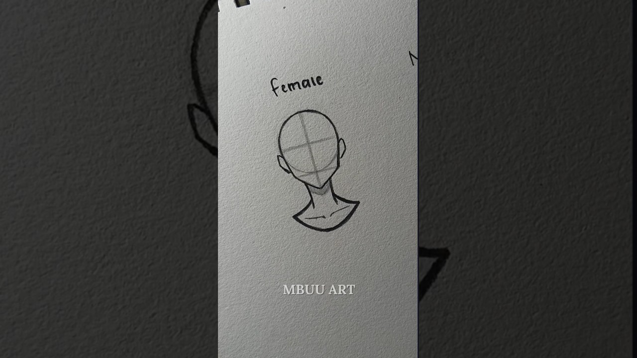 How to draw head male vs female✏️ #drawing #tutorial #howtodraw #sketch #art #shorts
