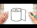 How To Draw Roll Tissue Step By Step