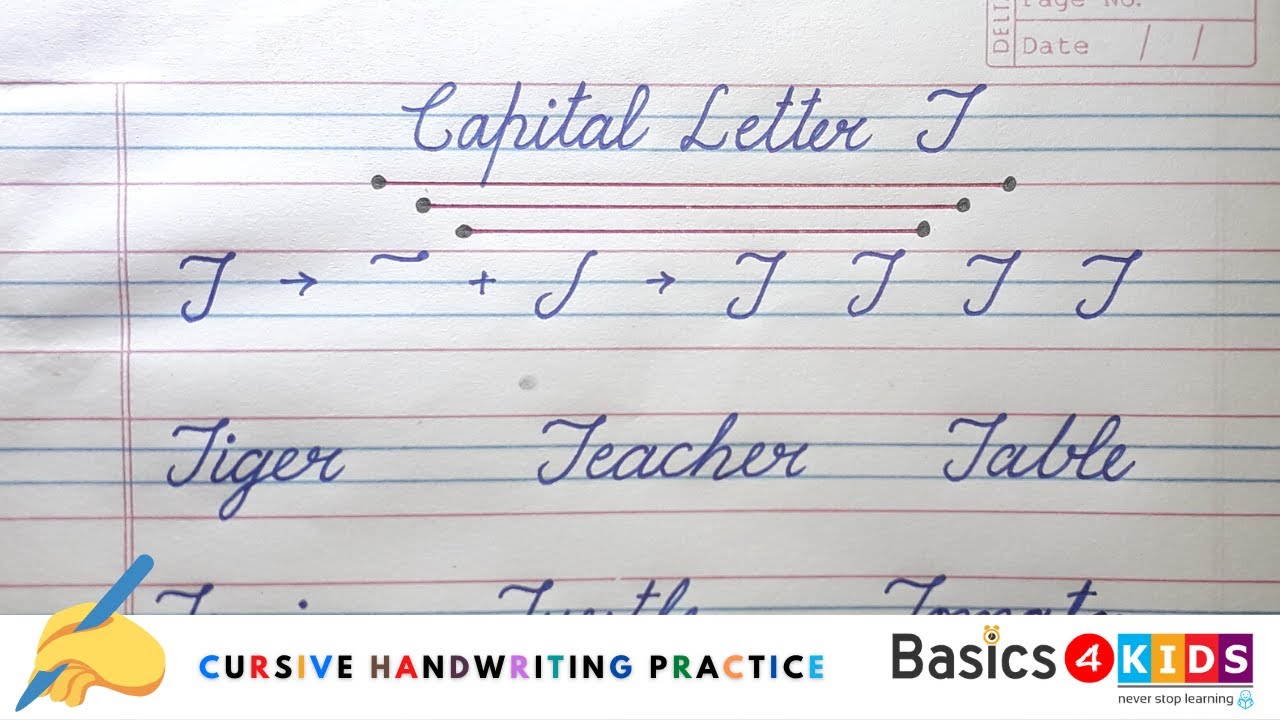How To Write Capital Letter 'T' In Cursive Handwriting | Learn Capital Letter 'T' in Cursive Writing