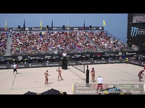2018 AVP Hermosa Beach Womens Open Semifinal 1 Hughes & S  Ross vs  Claes & Hochevar