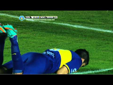 Atajada de Montoya. Colón 0 - Boca 0. Fecha 13. Torneo Final 2014. Fútbol Para Todos