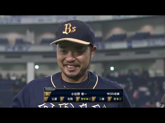 バファローズ・小谷野選手ヒーローインタビュー 2016/4/19 E-Bs