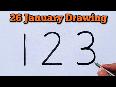 How to Draw Republic Day Special Drawing with 123 Number 🇮🇳 | Easy Number Art