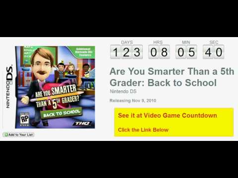 Are You Smarter Than a 5th Grader ? Back to School Nintendo DS
