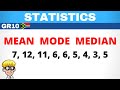 Statistics Grade 10 Mean Mode Median