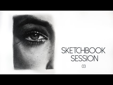Realistic eye in charcoal (+commentary) - sketchbook studies 03 | ENIKO