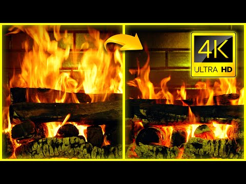 🔥 4K Realtime Fireplace Burning Logs 🔥 Cozy Fireplace & Relaxing Fire Crackling Sounds (10 Hours)