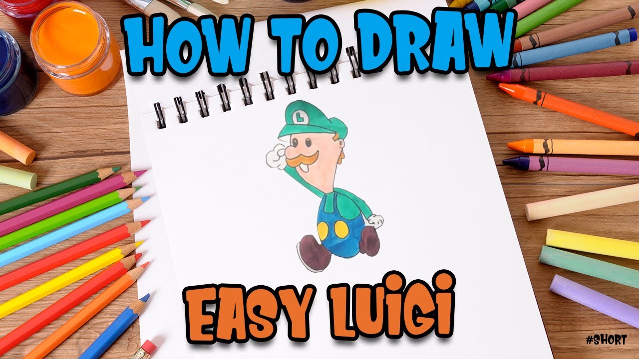 How to Draw easy Luigi step by step for Kids   #shorts