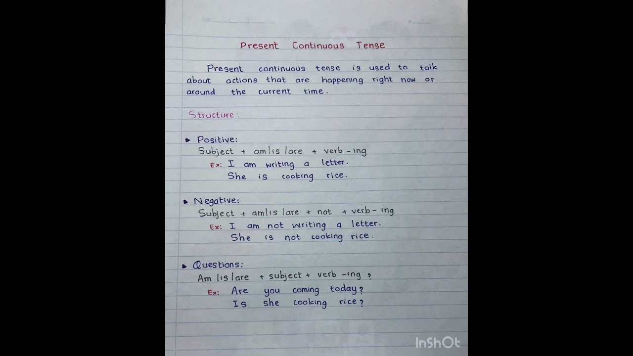 Present Continuous Tense (Simple Explanation #basicenglish #english  #presentcontinuoustense