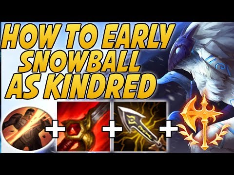 HOW TO SNOWBALL EARLY FOR EASY WINS AS KINDRED! -  9.8 Kindred jungle  - League of Legends