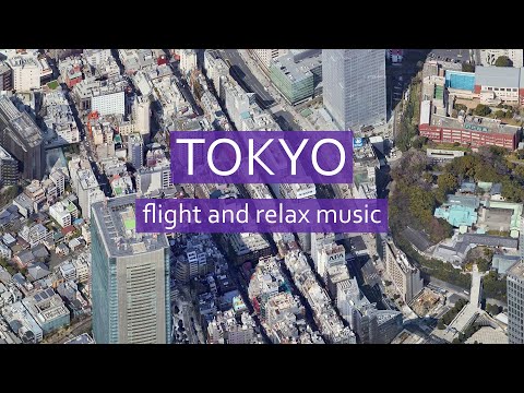 Tokyo from above / Flying over Tokyo / relax music / 1080[HD]