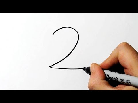 How to Turn Number 2 into a Cartoon Duck - Very Easy for Kids!