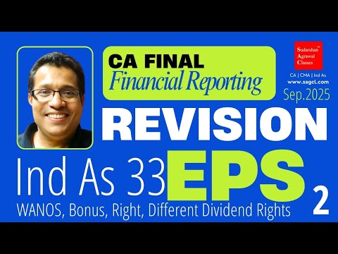 Ind AS 33 EPS Explained | WANOS & Bonus Issue Simplified | CA FINAL | IND AS REVISION | SEP 2025