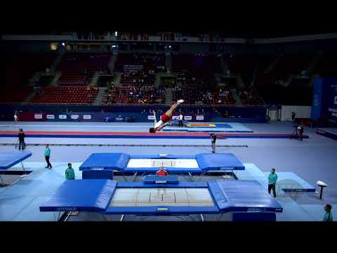 KJAER Benjamin (DEN) M - 2022 Trampoline Worlds, Sofia (BUL) - Q Trampoline Exercise 1