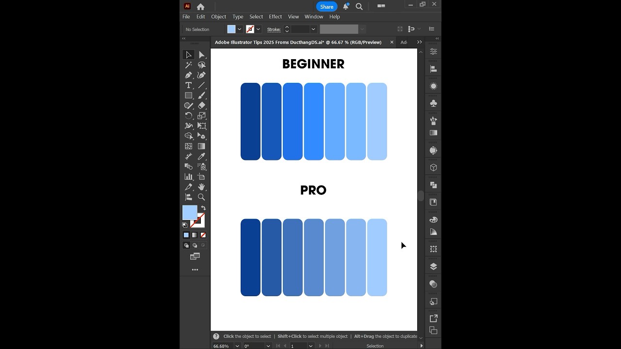 Adobe Illustrator 2025 Tips - How to Create Gradient Color Palette #ducthangds