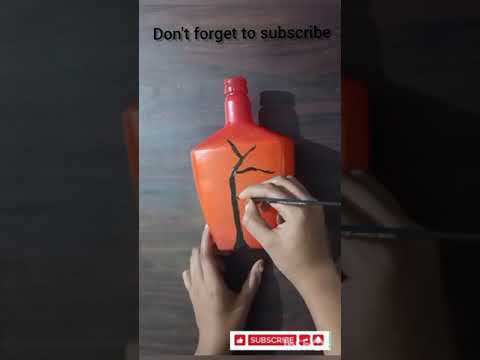 easy and simple bottle art with paint // Ezzah diaries