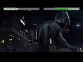 Tyrannosaurus Rex Vs Indominus Rex With Healthbars