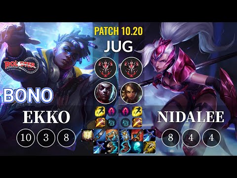 KT Bono Ekko vs Nidalee Jungle - KR Patch 10.20