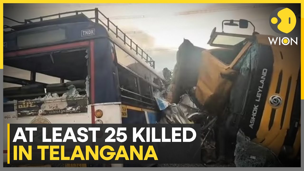 Telangana Tragedy: At Least 25 Killed as Tipper Truck Collides with RTC Bus | WION