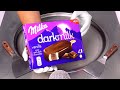 Milka Ice Cream Rolls Milka Darkmilk Vanilla Core With Dark Chocolate ASMR Ice Cream Hack