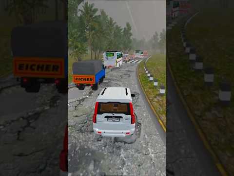 #shortsking #mahindrascorpio #bussidmod #trafficjam #speedbreaker #offroad #bussid #overtake