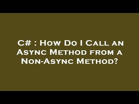 Call Async Function From Non Async