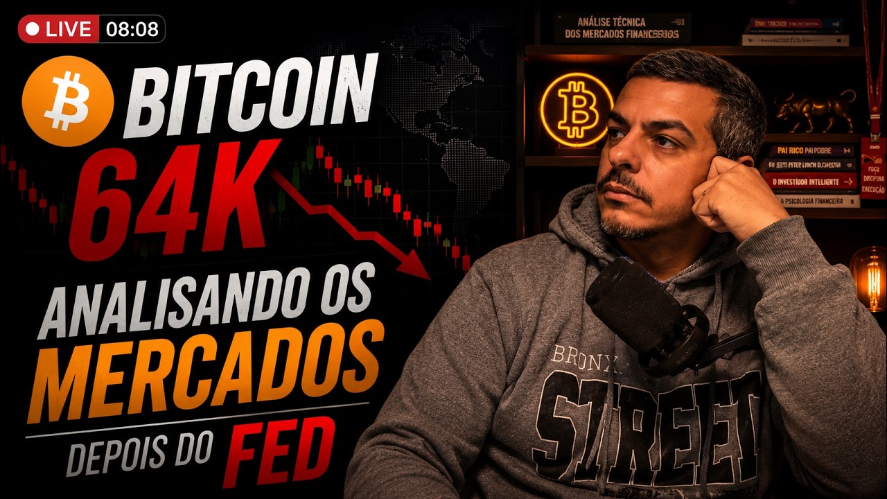 Bitcoin 64k - Último Suporte IMPORTANTE - Mercado após FED - Analisando os Ações Mercados e ETFs