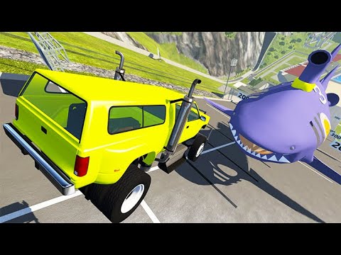 Beamng Drive - High Speed Car Jumps Over Shark | BeamNG-Destruction