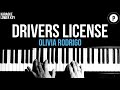Olivia Rodrigo - Drivers License Karaoke SLOWER Acoustic Piano Instrumental LOWER KEY