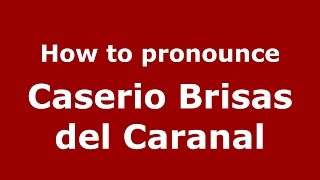 How to pronounce Caserio Brisas Del Caranal