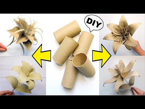 4 Easy Paper Flower DIY Ideas 🌼 Toilet Paper Roll Reuse Craft ♻️ Cheap Home Decoration Tutorial