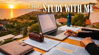 2-HOUR STUDY WITH ME at my new home! (Pomodoro 50/10) | Deep Focus, Nature Sounds, No Music