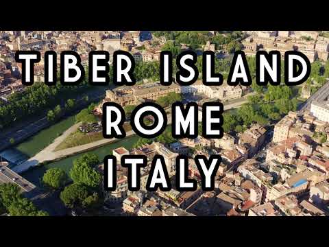 Rome, Tiber Island by drone 🌉 The Heart of Tiber  | Aerial stock footage