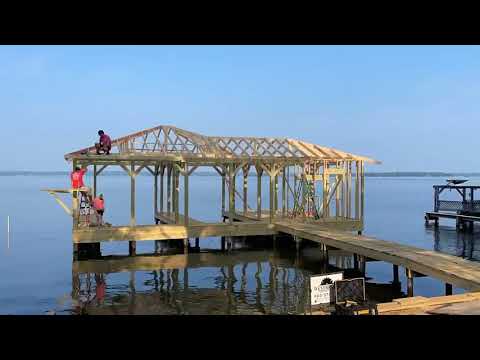 FLIP OFF OF ROOF! Lake Palestine TX Boathouse Build - Part 5 (TheYeshBoys)