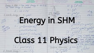 Energy of SHM | Chapter 13 | Oscillations | Class 11 Physics