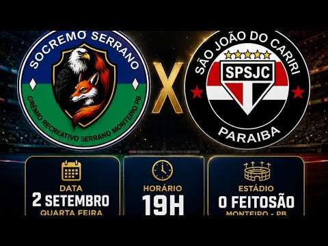 AMISTOSO PREPARATÓRIO - SOCREMO X SÃO PAULO SÃO JOÃO DO CARIRI - AO VIVO COM IMAGENS