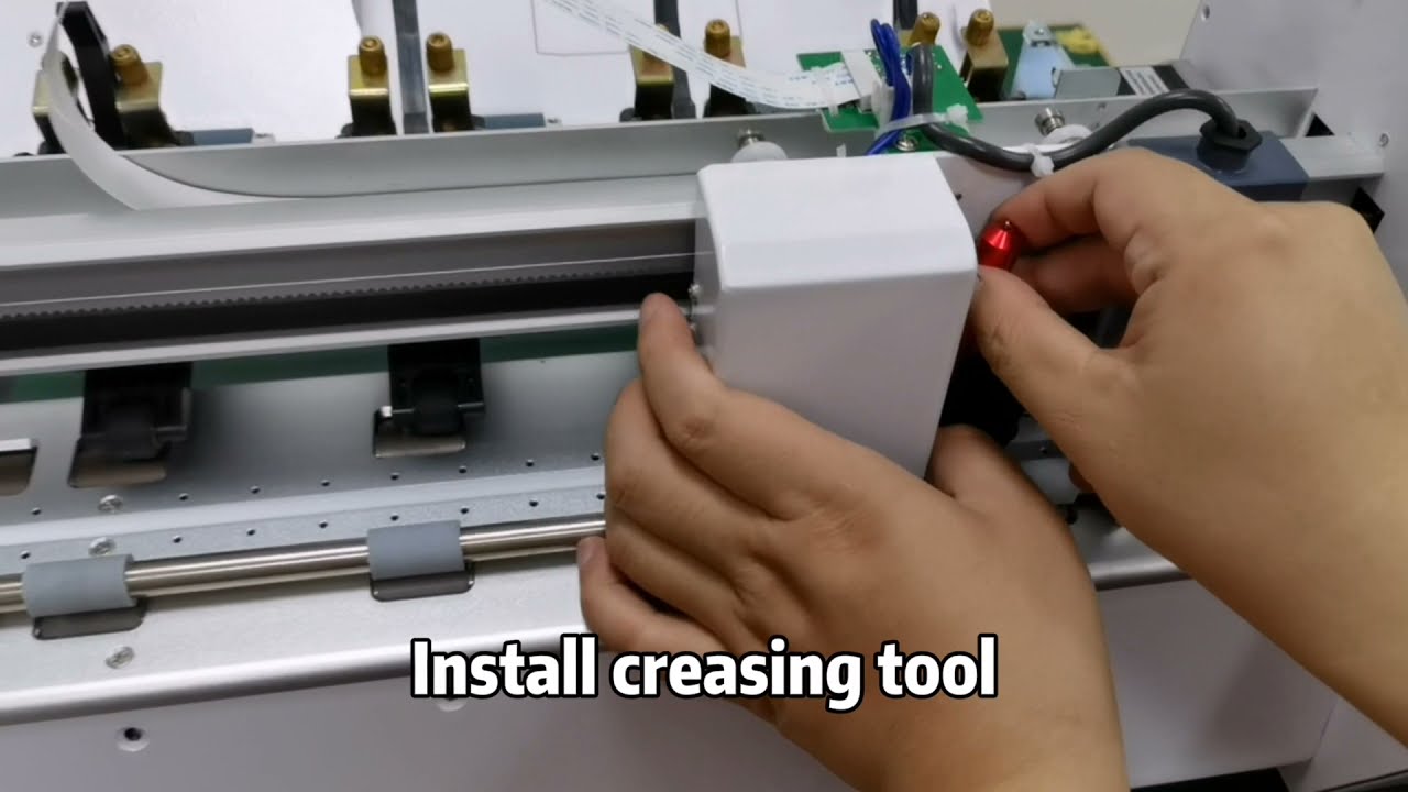Making box with creasing tool by Toyocut Label Cutter