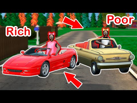 Rich Granny vs Poor Granny vs car racing - funny horror school animation (p.88)