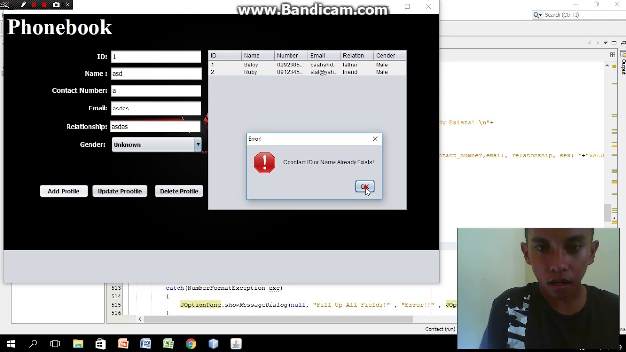 Phonebook Management Simple Java Program using Netbeans and Mysql